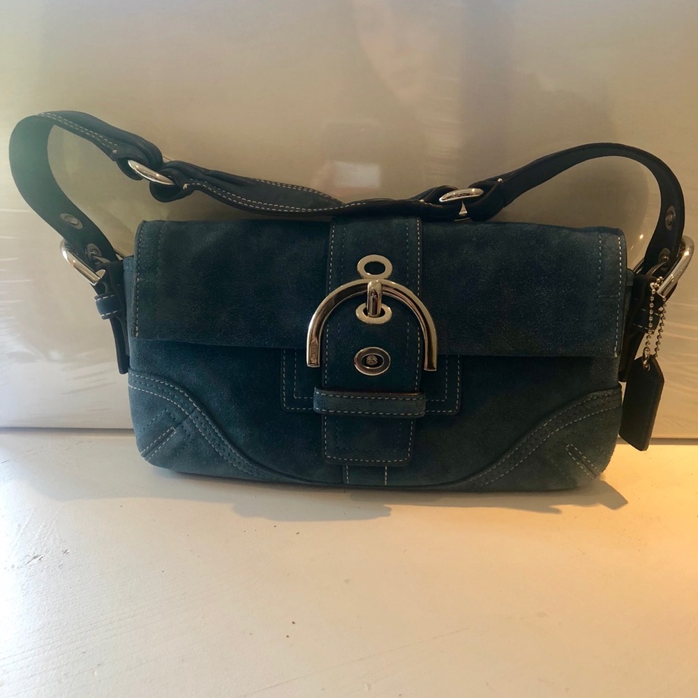 Suede Coach handbag